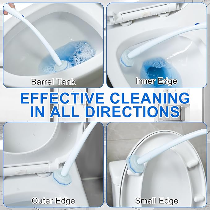 100pcs Disposable Toilet Brush Head Refills Compatible With Clorox Toilet Cleaning System,Upgrade Fiber Cleaner Heads for Closestool .(not included brush rod)
