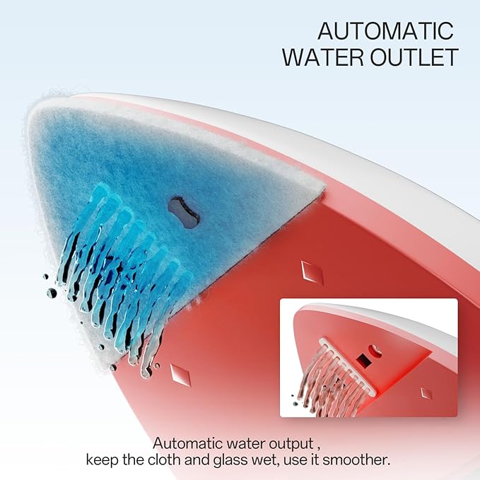 Magnetic Glass Cleaner Tools - Double sided Windows Glass Cleaner Wiper for (8-15mm) Single Layer Thick Glass with Water Storage Room Windshield Cleaner Tool for High-rise (Red)