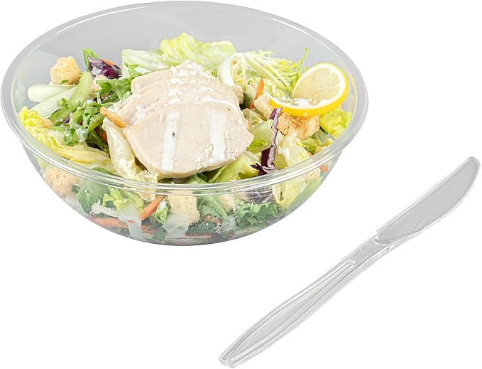 Restaurantware Moderna 7.3 Inch Disposable Knives 250 Recyclable Plastic Knives - Crack-Resistant For All Types Of Meals Clear Plastic Cutlery