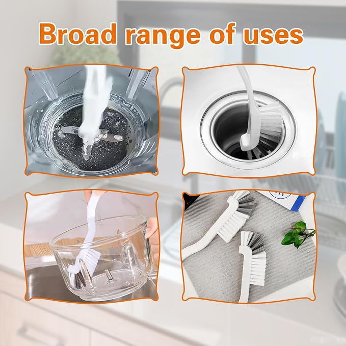 60 Pcs Kitchen Scrub Brush Bulk with Stiff Bristle Plastic Edge Corner Cleaning Brush for Bathroom Sink Household Bottle Dish Window Track Tile Lines Crevice