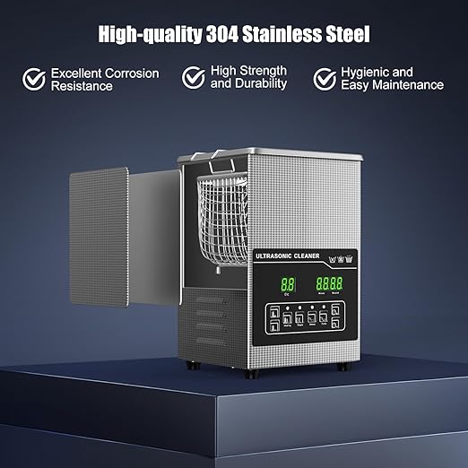 2.5L Ultrasonic Cleaner with Heater & Digital Timer 40KHz Stainless Steel Ultrasonic Jewelry Cleaner for Glasses Dentures Watches Parts Tools Carburetor & Circuit Board - CE/FCC/RoHS Certified