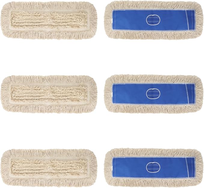 Commerial Dust Mop Replacement Head 36 Inch, Microfiber Dust Mop Head Refills,Industrial Heavy Duty Mopping Head for Janitorial Supplies & Hardwood Floor Cleaning,Blue (6 Pack）