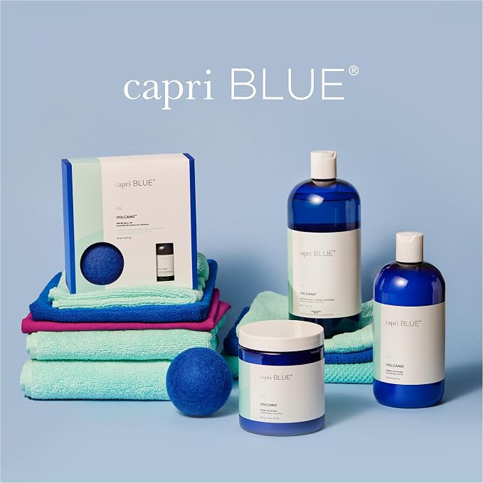 Capri Blue Volcano Laundry Detergent Liquid - This Luxury Non-Toxic Laundry Detergent is Vegan & Cruelty Free - Formulated with Grapefruit & Tangerine Essential Oils - Capri Blue Volcano (32 fl oz)