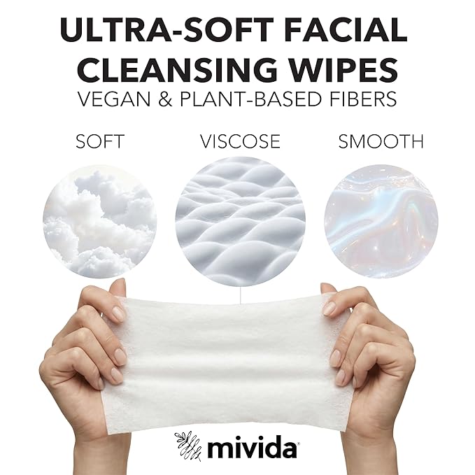 mivida 500 Count Hypoallergenic Makeup Remover Wipes Individually Wrapped with Vitamin E, Dermatologist Tested Face Wipes, Alcohol Free, Fragrance Free Makeup Wipes Bulk Hotel, Airbnb, Vacation Rental