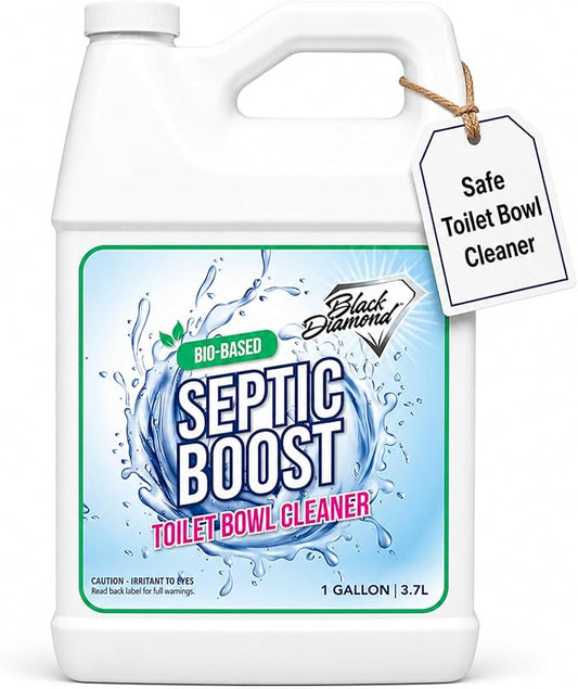 Septic Boost Septic Safe Toilet Bowl Cleaner - Acid-Free Toilet Cleaner with Enzymes for Septic Tank Treatment - Effective Cleaning & Deodorizing Bio-Based Liquid Toilet Bowl Cleaner (1-Gallon)