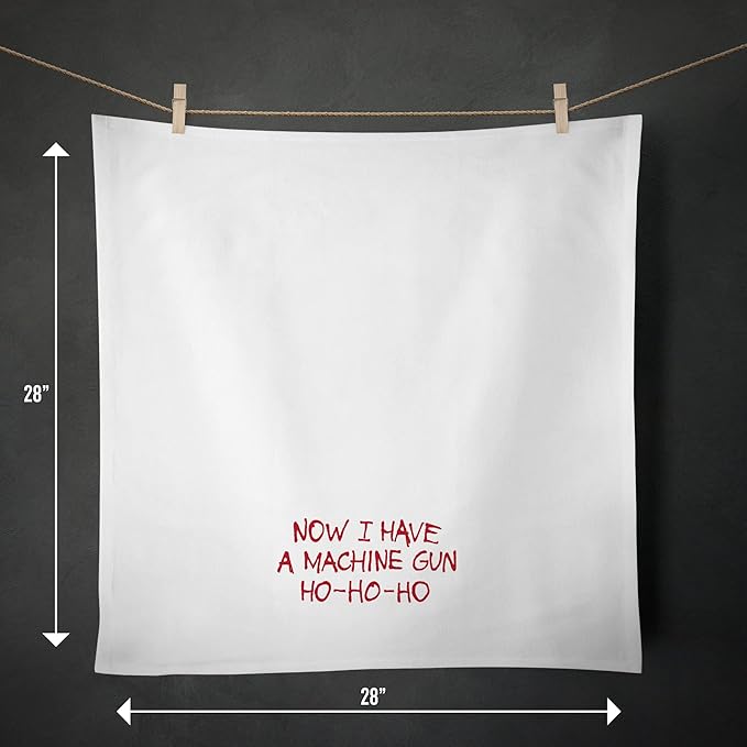 Now I Have A Machine Gun Ho Ho Ho Holiday Flour Sack Kitchen Hand Towel