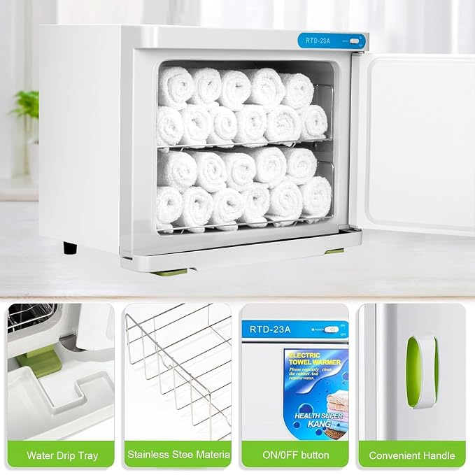 Hot Towel Cabinet 23L, Hot Towel Warmer Cabinet with LED Temperature Display, Extra Large Capacity Heater for Spa, Massage, Salon, Home Use (White 23L)
