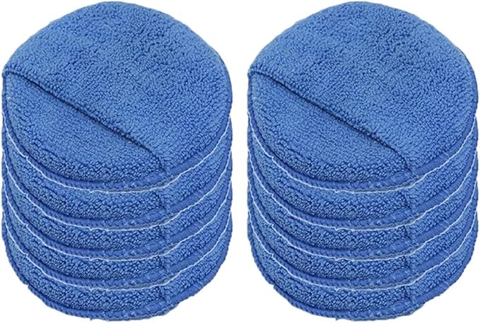 2/5/10Pcs 5-inches Microfiber Wax Applicator Pad Ultra Soft Car Polishing Sponge with Finger Pocket Auto Care Polish Foam 2028(Blue 5Pcs)
