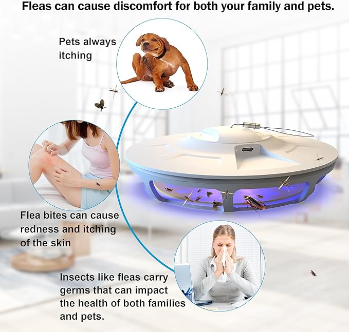 Mosalogic Black Fly Trap with Flea Trap for Inside Your Home Fly Insect Trapper