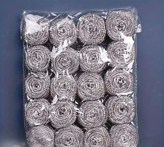 Premium Metallic Scrubbers – 40 Pack (2 x 20 Packs) – Heavy-Duty Kitchen Cleaning Pads