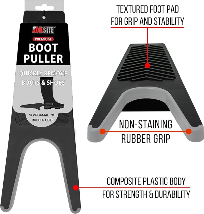 Jobsite Boot Scrubber with Boot Jack - Outdoor Shoe Scraper Cleaner Brush - Extra Wide