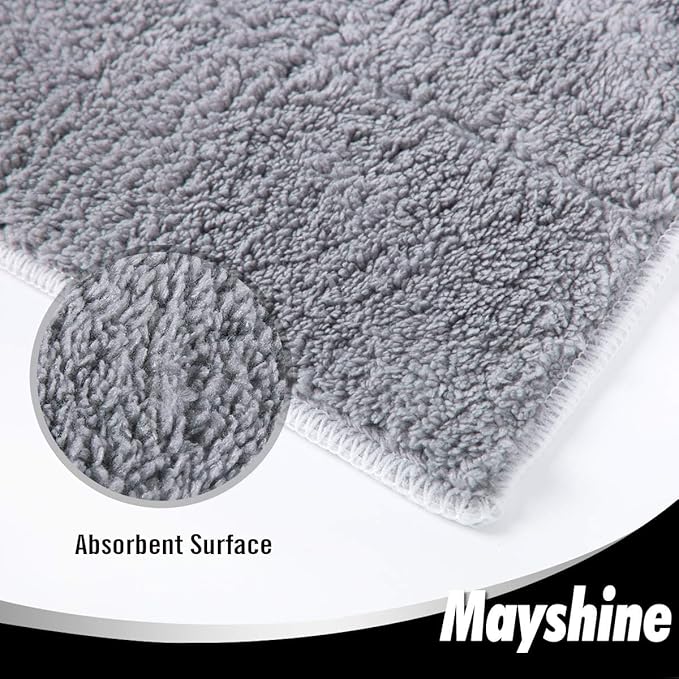 MAYSHINE 12 Pack Microfiber Head Flip Mop Refill Washable Pads Cleaning Replacement for Wet Mop and Dry Dust Mop, Machine Washable, 15.4 X 8.8 Inches, All Surface Cleaning