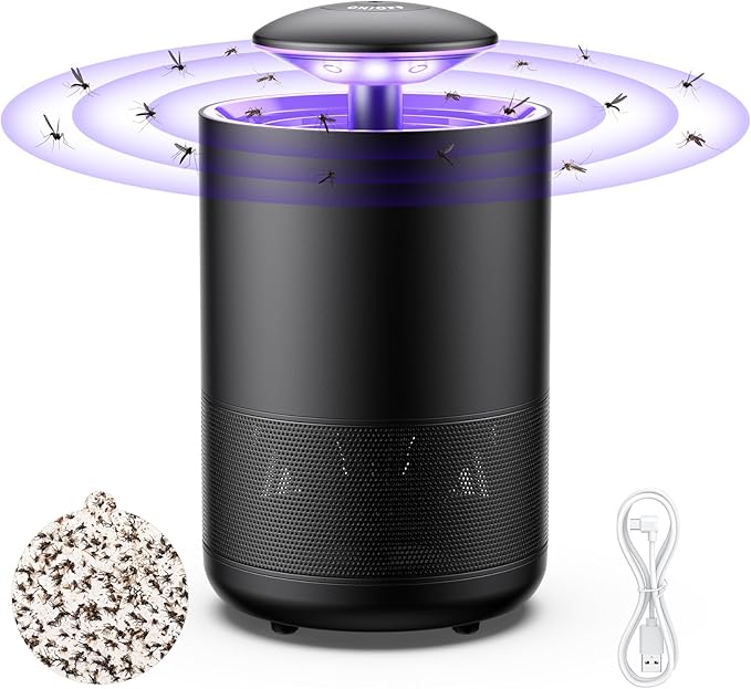 Fly Trap Indoor Mosquito Flying Insect Trap Automatic Electric Fly Catcher Fan Powered Gnat Catcher with 3 Sticky Boards, for Kitchen, Living Room, Dining Room, Yard, Picnic or Camping (Small)