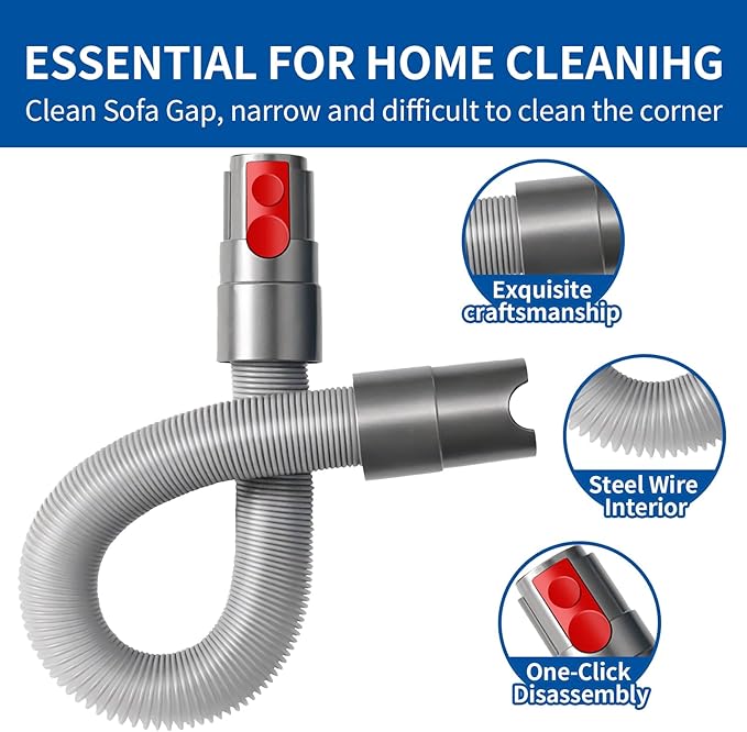 Flexible Extension Hose Attachment Compatible with Dyson V15 V8 V7 V10 V11 Cordless Vacuum Cleaner