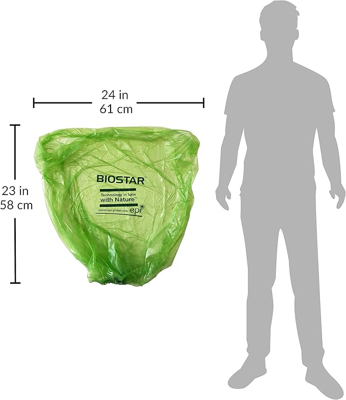 Reli. Biodegradable 6-8 Gallon Trash Bags | 1000 Count Bulk | ASTM D6954 | Green | Eco-Friendly | Oxobiodegradable Under Certain Conditions (See Product Description)