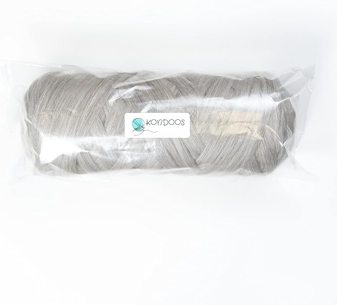 Natural Wool Bulk roving, 4 lb. Best Wool for Spinning, arm Knitting, Felting, Chunky Blankets Yarn and Tapestry. Natural Colors, un-Dyed. (Sand, 4 lb)