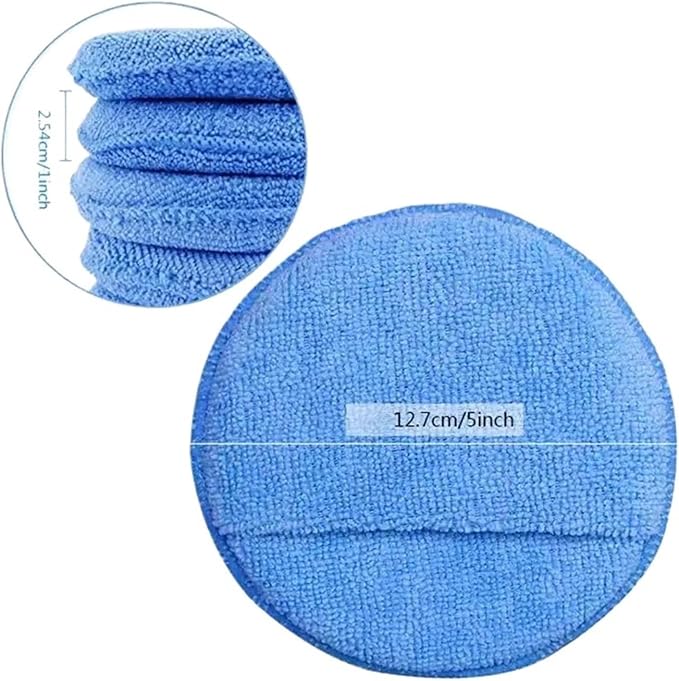 2/5/10Pcs 5-inches Microfiber Wax Applicator Pad Ultra Soft Car Polishing Sponge with Finger Pocket Auto Care Polish Foam 2028(Blue 10Pcs)