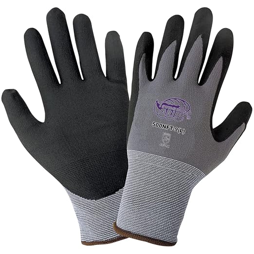 Global Glove unisex adult General Purpose Work Gloves, Black/Grey, Medium Pack of 12 US