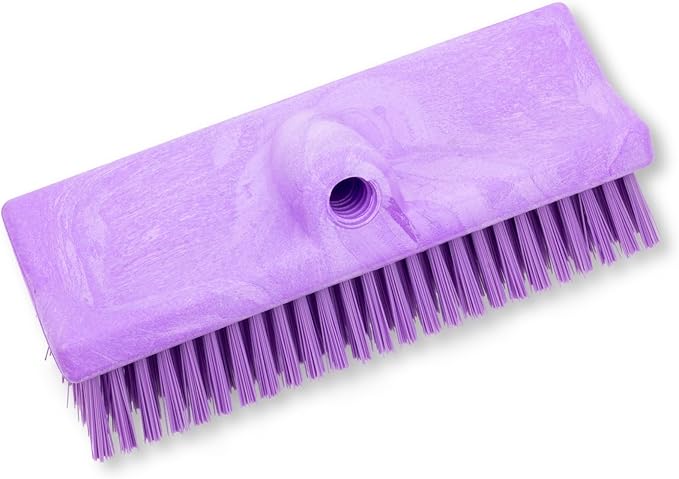 SPARTA 40423EC68 Plastic Floor Scrub Brush, Wall Brush, Equipment Brush With Nonabsorbent Bristles For Industrial Kitchens, Hospitals, Commercial Cleaning, 10 Inches, Purple, (Pack of 2)