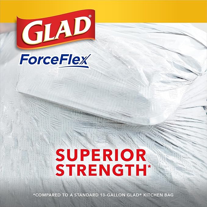 CLO78564 - Glad ForceFlex Tall Kitchen Drawstring Trash Bags