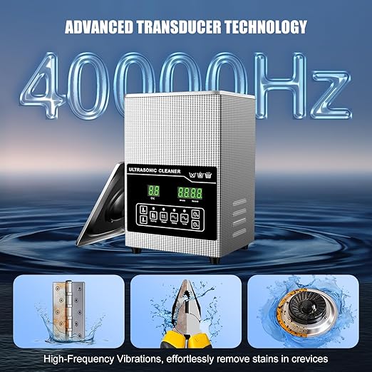 2.5L Ultrasonic Cleaner with Heater & Digital Timer 40KHz Stainless Steel Ultrasonic Jewelry Cleaner for Glasses Dentures Watches Parts Tools Carburetor & Circuit Board - CE/FCC/RoHS Certified