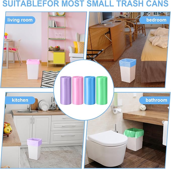 1000 Pcs Small Trash Bags 4 Gallon Small Garbage Bags Wastebasket Liners Trash Can for Bathroom Office
