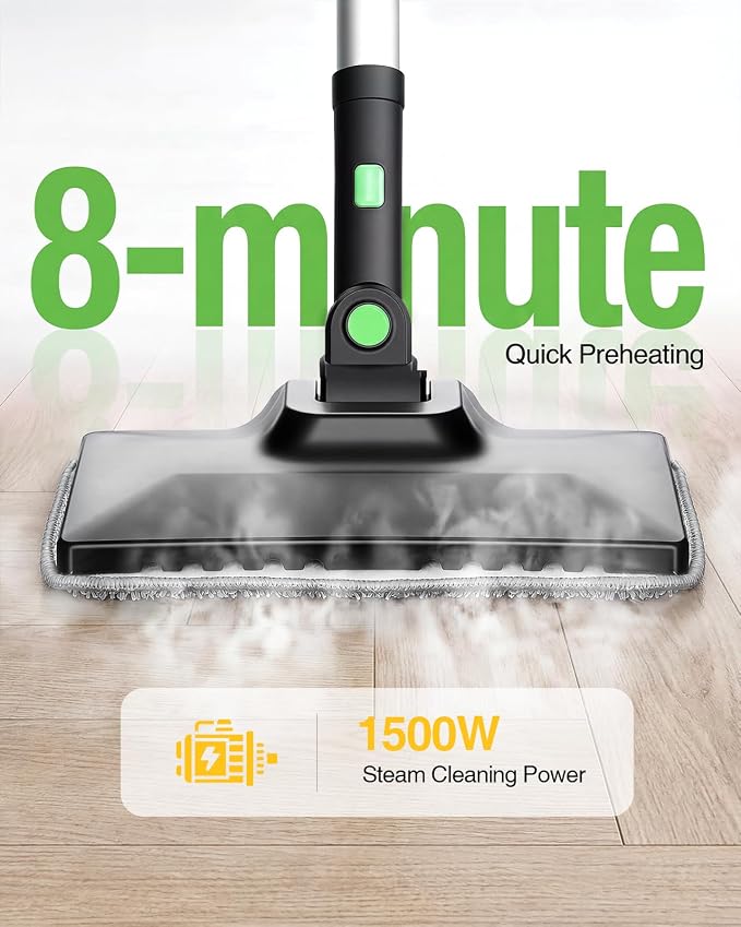 Taskstar Powerful High Pressure Steam Cleaner for Deep Cleaning | 8 mins rapid heat, 1.6L tank for 50-min continuous vapor, 22 tools; tackles kitchen grease, bathroom grout & car detailing