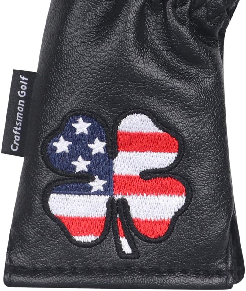CRAFTSMAN GOLF 11pcs /Set USA US Flag Clover Leather Left Right Black White Green Dark Blue Iron Covers Headcover Also Available for Custom Version with Your Name
