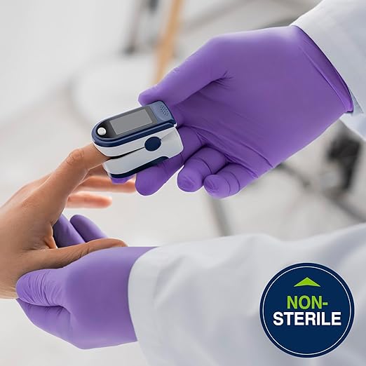 HALYARD Purple Nitrile-Xtra Exam Gloves, Sterile (Individually Wrapped), Powder-Free, 5.9 mil, 12 Inches, Purple, Medium, 14261 (Box of 100/50 Pairs)