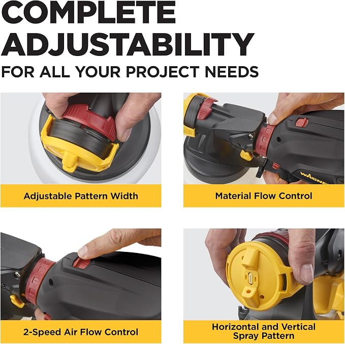 Wagner Spraytech 2419305 FLEXiO 575 Handheld HVLP Paint & Stain Sprayer, Sprays Most Unthinned Latex, Includes iSpray Nozzle, Complete Adjustability for All Needs, Lightweight Design