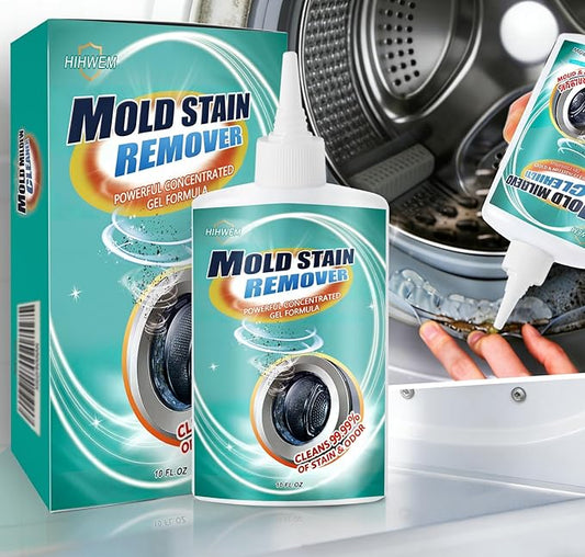 HIHWEM MoldStain Remover Gel, Washing Machine Seal Cleaner for Front Load Washer, Tiles Grout Cleaner Bathroom Cleaning Home Kitchen Sinks Caulk Cleaning, 10 Oz