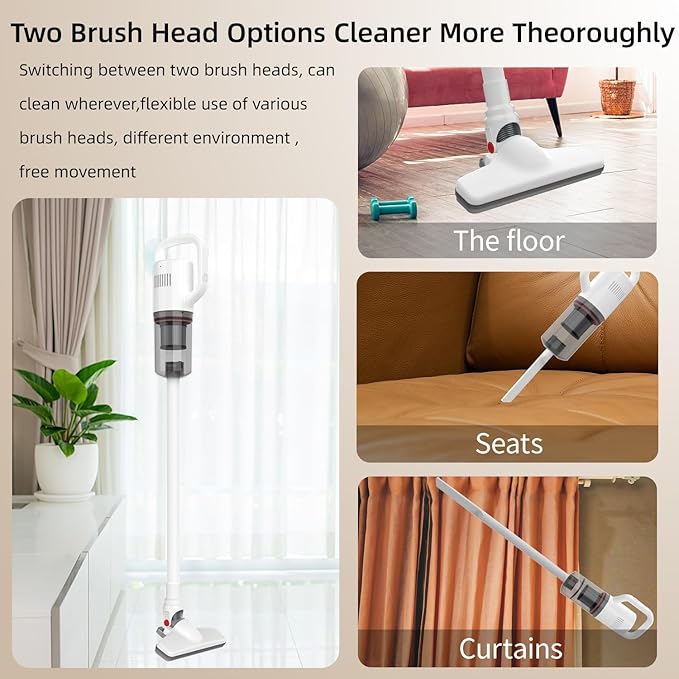 KEROMEE Cordless Vacuum Cleaner, Handheld Stick Small Lightweight Vacuum for Home Pet Hair Hardwood Floor Cat Litter Area Rug Cleaning