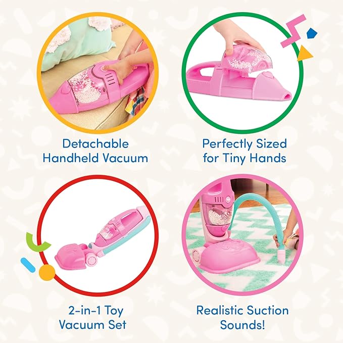 Battat – Play Circle – House Cleaning Set for Kids – Toy Vacuum – Hand Vacuum for Toddlers – Pretend Play – 3+ Years