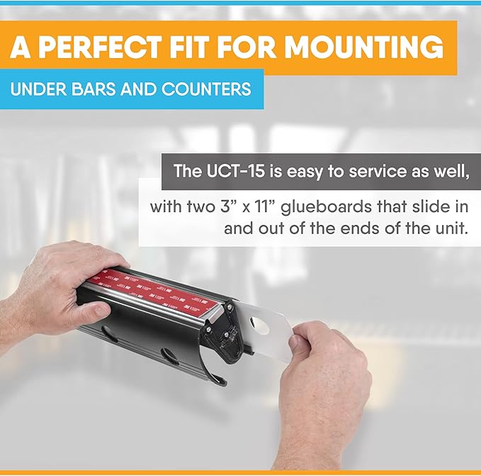 Gardner - UCT-15 – Discrete Under The Counter UV Fly Light – Trap Even The Tiniest Insects – No Zapper – (Black)