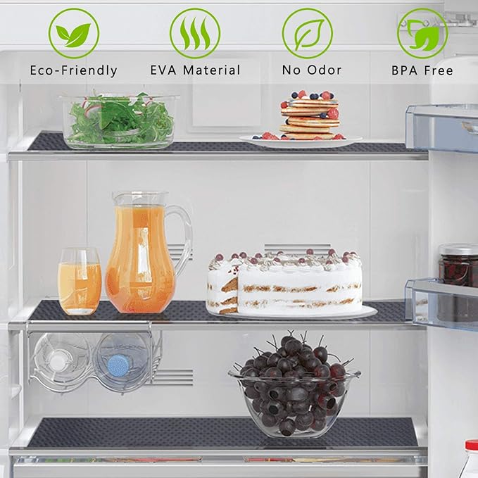 HooTown Shelf Liner Kitchen Cabinet Drawer Mats 23.6 Inch Wide x 78.7 Inch Long, Non Slip EVA Plastic Water Resistant Pad for Bathroom Drawers,Shoe Shelves, Under Sink, Gray