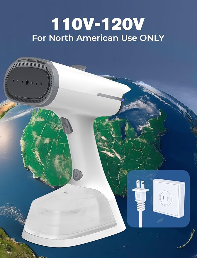 Vacuum Steamer with 270ml Water Tank, Handheld Garment Steamer for Clothes with 3500Pa Suction, LED Touch Screen, Portable Suction Handheld Vacuum Iron & Steamer for Wrinkle Removal (110-120V Use)