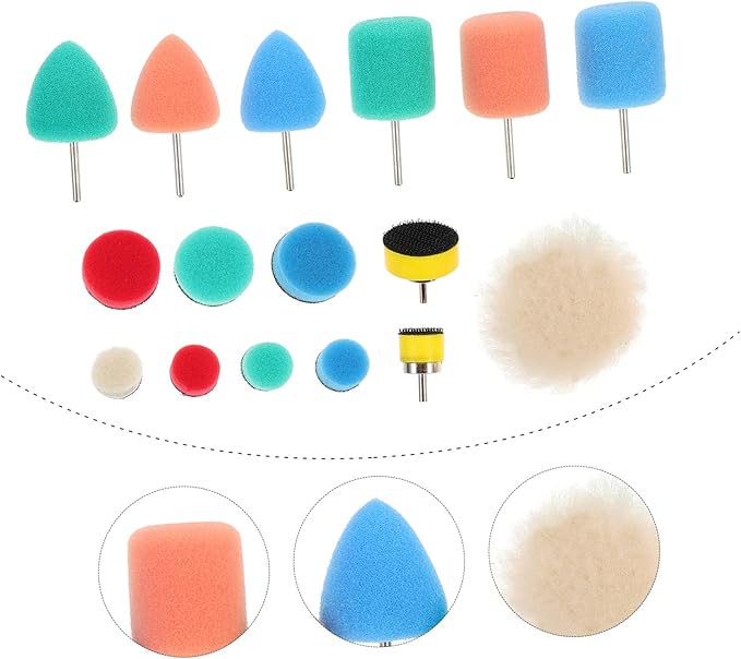 Unomor 80pcs Polishing Sponge Pads Kit for Car Buffing and Detailing Reusable Buffing Wheels for Auto and Furniture for Polishing