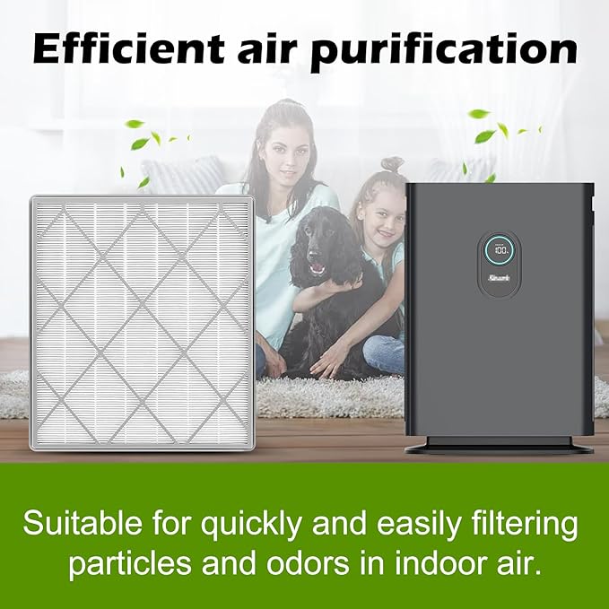 HE401 Replacement Filter for Shark Air Purifier 4 Model, HE401 HE402 HE405 HE400 3-Stage Filtration System of H13 True HEPA and Activated Carbon Pre-Filter, 2 Pack