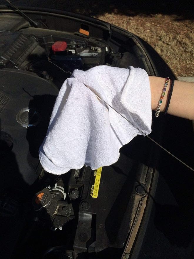 Avalon Towels Cotton Shop Rags – (Pack of 50) Size 12x14 Inches Cleaning Rags – Absorbent Shop Towels and Multipurpose Cleaning Towels for Automobiles, Industries, Garage and Homes (White)
