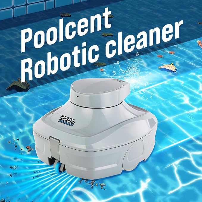 Lightweight Compact Cordless Robotic Pool Cleaner for Above Ground Pools & In-Ground Pools