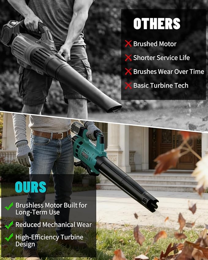 Cordless Leaf Blower for Makita 18V Battery, 480 CFM / 130 MPH Brushless Dust Blower, 6-Speed Control with Digital Display, Handheld Electric Blower for Rain Snow Removal, Lawn, Yard (No Battery)