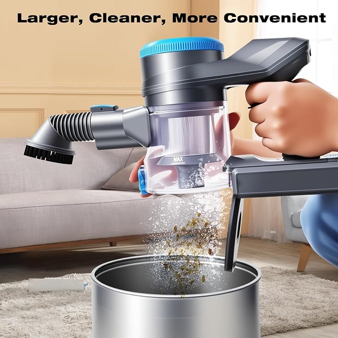 HAUSMEISTER VoltVac Go Cordless Vacuum Cleaner for Home Pet Hair, Portable Handheld Rechargeable Vacuum (Gray)