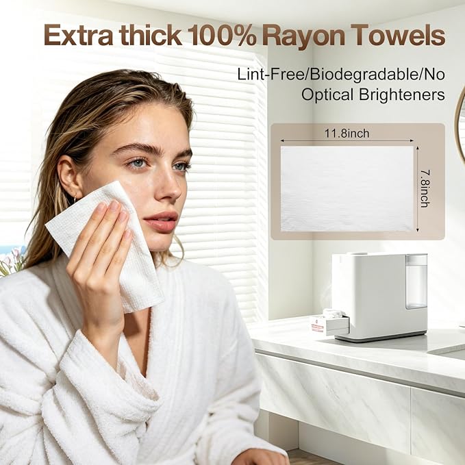Disposable Compressed Face Towels: Refills for Reitow Hot Towel Dispenser - 60 Pcs (3 Buckets) Makeup Remover Towels - 100% Rayon/Soft/Biodegradable - for Travel Camping Hiking Spa Salon