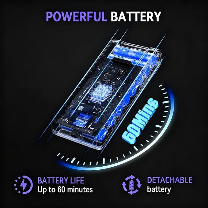 Cordless Vacuum Cleaner, 600W 55KPA 60Mins Vacuum Cleaners for Home,Anti-tangle Wireless Vacumm,Rechargeable Vacuum With Green Light,Powerful Stick Vacuum for Carpet/Hardwood Floors,Pet Hair,Black