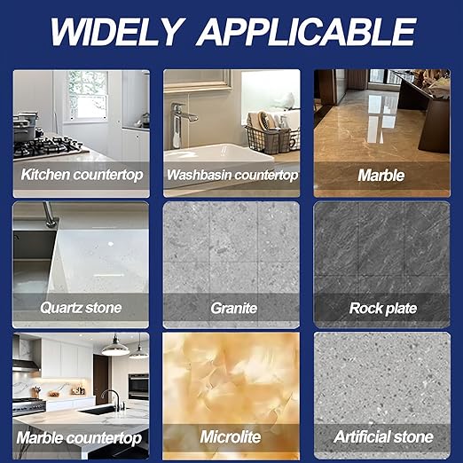 Stone Polishing Powder – for Marble, Granite & Quartz Surfaces, Removes Water Spots & Scratches, Restores Glossy Finish, Great for Kitchen & Bathroom, 2.2LB