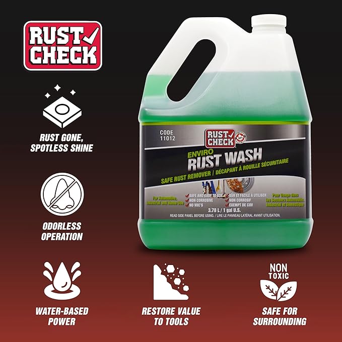 Rust Check Enviro Rust Wash – Heavy Duty Iron Remover for Car Rims & Wheels – Metal Decon for Brake Dust, Rust, and Oxidation – Safe on Stainless Steel & Motorcycle Use - Liquid - 128 FL OZ - Jug