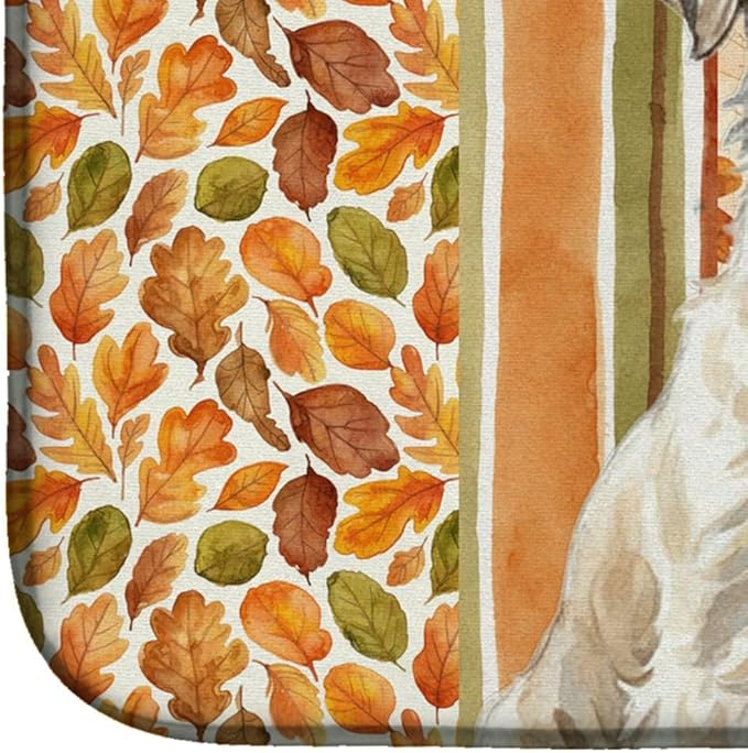 Caroline's Treasures Sealyham Terrier Heirloom Fall Dish Drying Mat Absorbent Dish Drying Mat Pad for Kitchen Counter Dish Drainer Mat for Countertop, 14 x 21", Multicolor