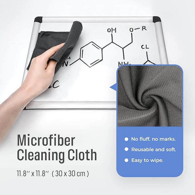 loukin | Non-toxic Whiteboard Cleaner Kit (8.5 fl oz) 2 Pack & Magnetic Cleaning Cloth 2 Pack & Whiteboard Cleaner (3.4 fl oz) 1 Pack