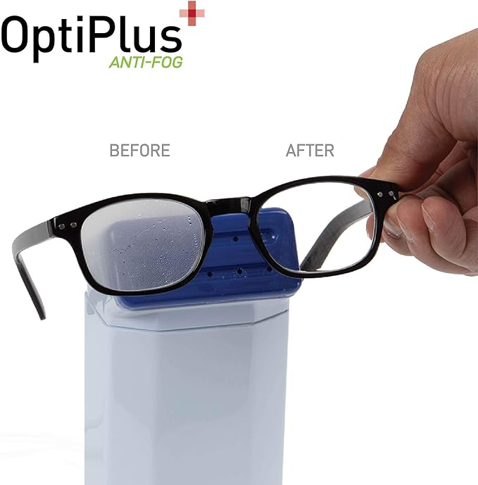 OptiPlus Anti Fog Lens Wipes l Pre-Moistened l Cleaning Wipes for Glasses, Laptops Screens, Smart Phones, Optical Lens, Goggles, Watch Screen and More l Defogging, Quick-Dry & Scratch-Free l 60 Count