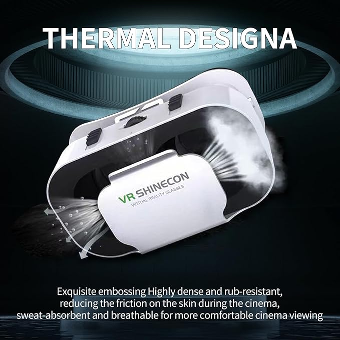 Virtual Reality Headset VR Glasses Compatible with iPhone and Android Adjustable 3D VR Phone Headset for 4.7 to 6.5 Inch, with Controller for Movies and Mobile Games